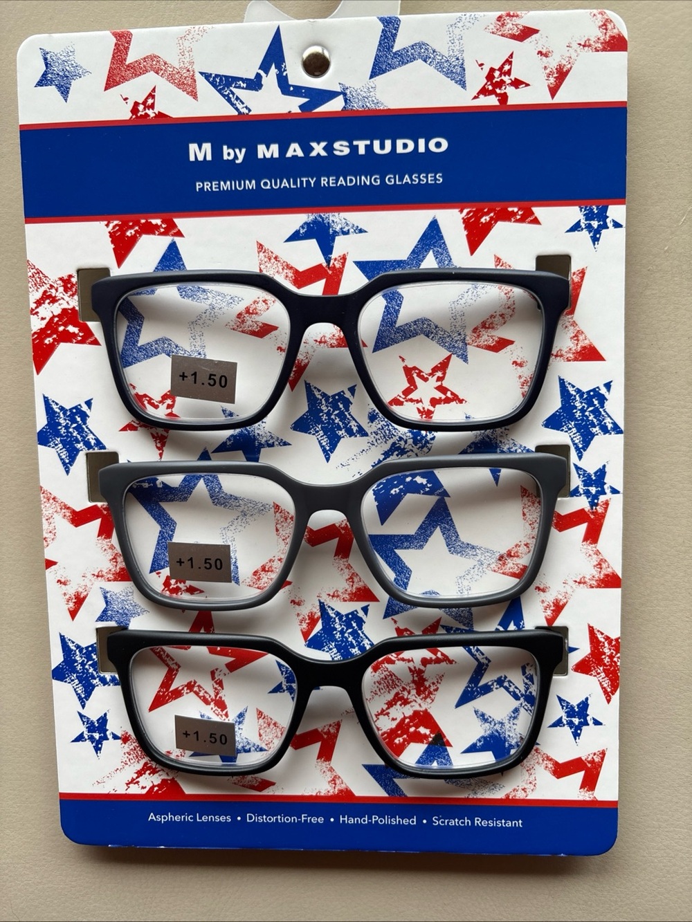 M by MaxStudio Reading Glasses - Black, Blue, Gray  (Set of 3) +1.50